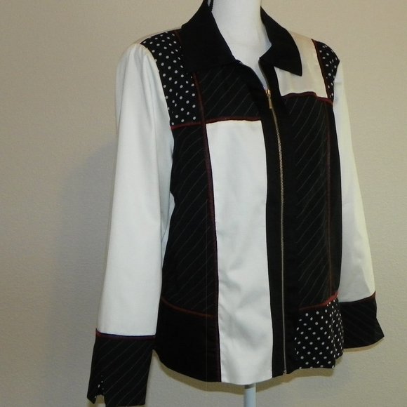 Drapers & Damons Jackets & Blazers - Light Lined Jacket Black White Women Lg